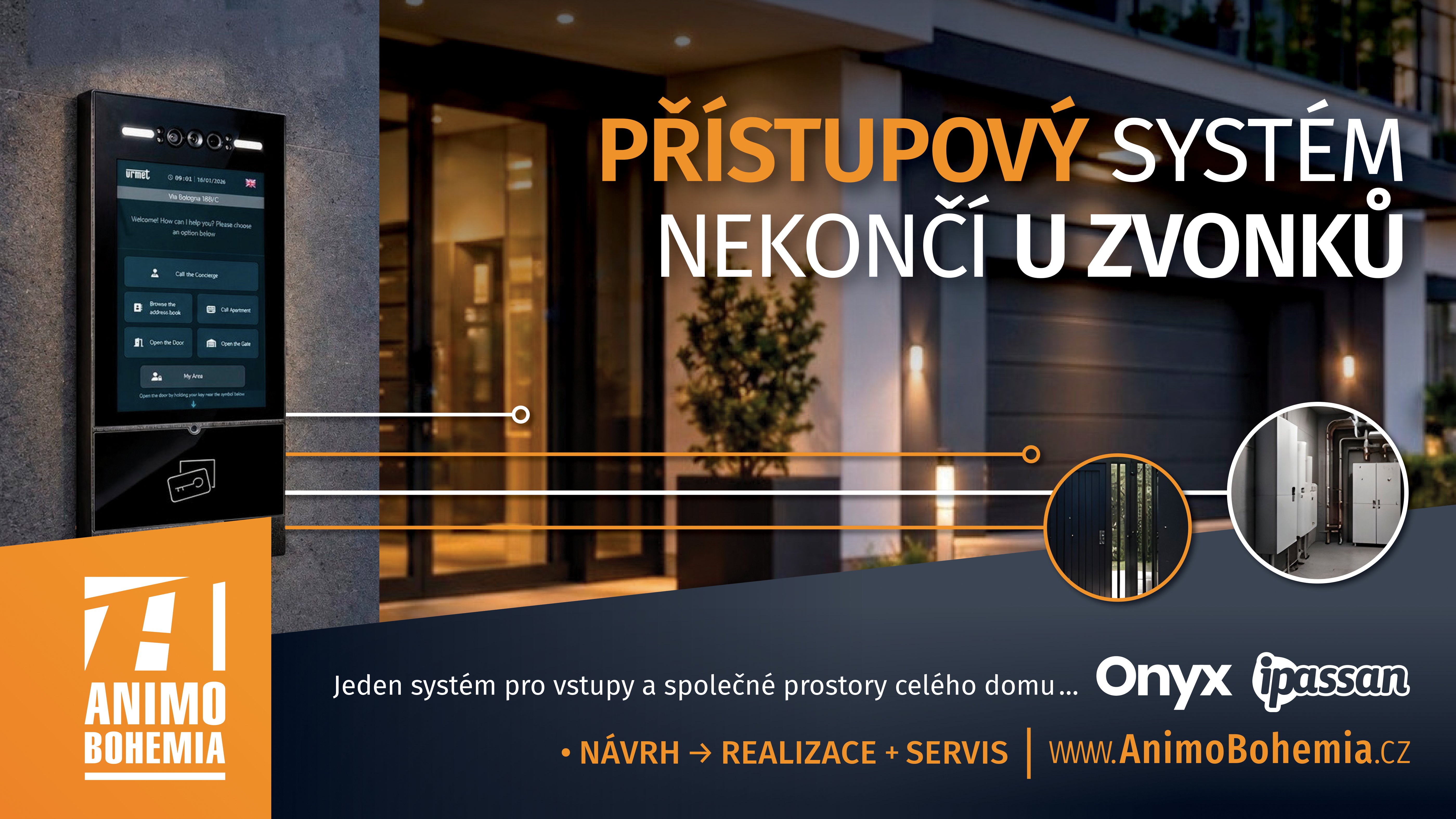 Přístupový systém nekončí u zvonku. Řešení vstupů, dveří a přístupových práv jako jeden propojený systém. Přístupový systém nekončí u zvonku. Řešení vstupů, dveří a přístupových práv jako jeden propojený systém.