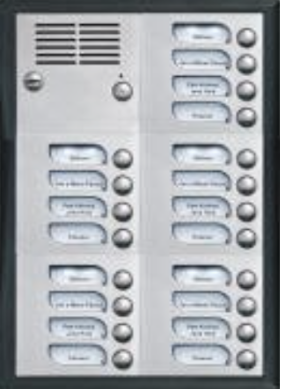 Tlačítková volba pro 20 bytů s hovorovým modulem, Inox